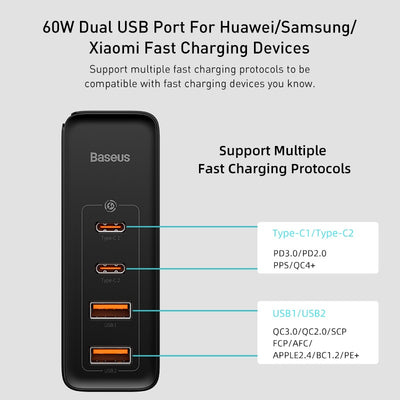 Fast Charger For MacBook Laptop Smartphone